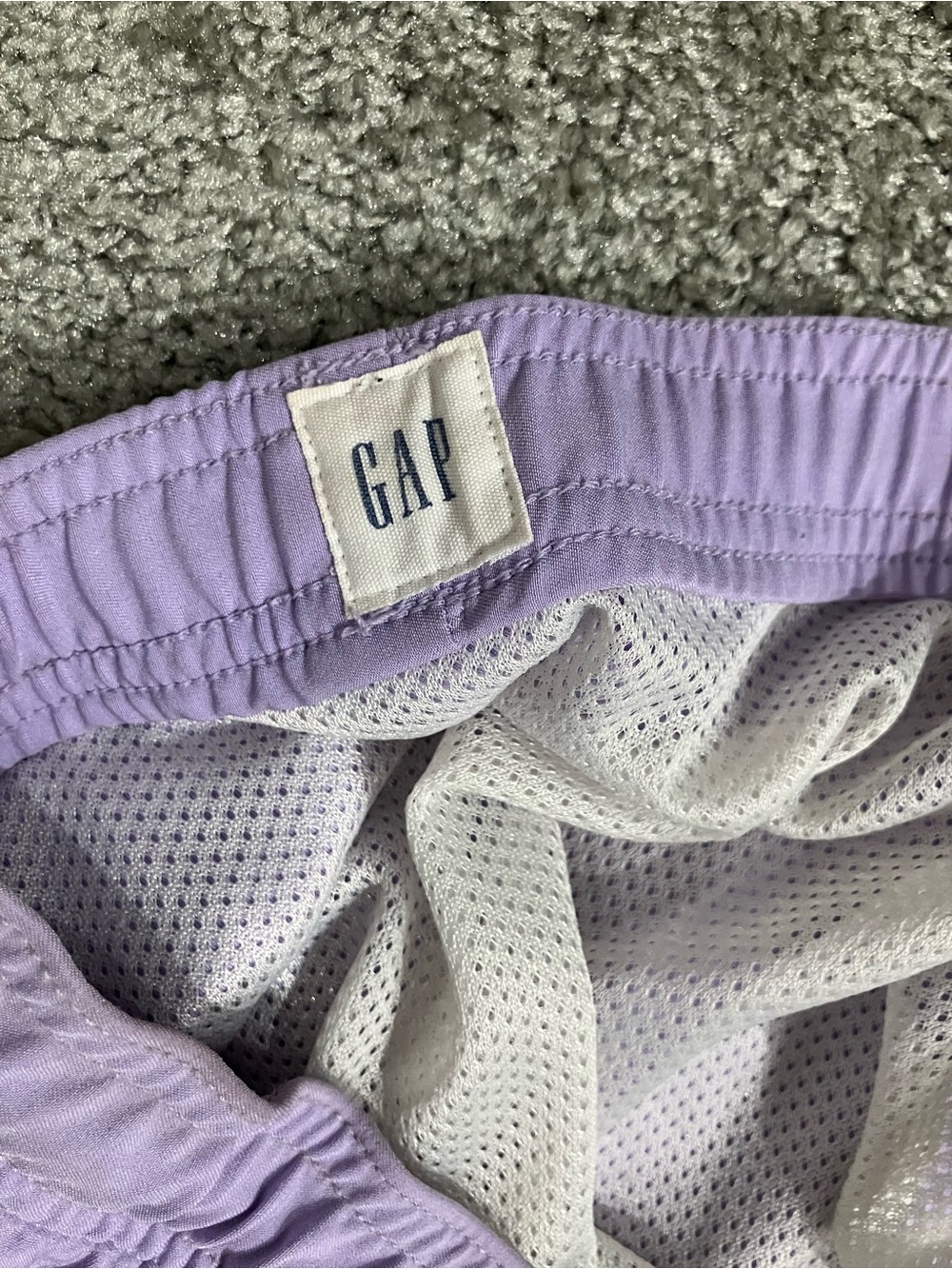 GAP Lavender Elastic Waist Swim Shorts with White Mesh Lining - Picture 3 of 3